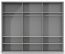 draaideurkast / kledingkast Siumu 25 , kleur: Wit / Wit hoogglans - 224 x 272 x 56 cm (H x B x D)