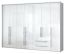 Draaideurkast / kleerkast Siumu 37 met LED-lijst, kleur: Wit / Wit hoogglans - 226 x 322 x 60 cm (H x B x D)