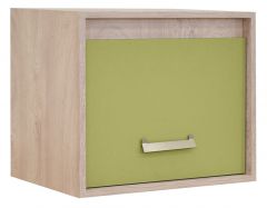Kinderkamer - Wandkast Koa 17, kleur: eik / groen - Afmetingen: 50 x 60 x 42 cm (H x B x D)