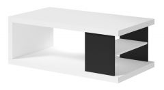 salontafel "Kandalica" 08, kleur: Wit / Zwart - Afmetingen: 110 x 60 x 41 cm (B x D x H)