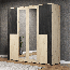 2 meter brede draaideurkast / kledingkast / Artisan / grenen / Apuseni 01 / 208 x 200 x 65 cm / 4 deuren / 14 vakken / houtlook / veel opbergruimte