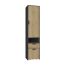 Jeugdkamerkast Sprimont 03, kleur: grijs / eiken - afmetingen: 195 x 45 x 40 cm (H x B x D)