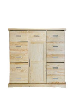 dressoir / sideboard kast massief grenen natuur Buteo 04 - afmetingen 123 x 120 x 40 cm (h x b x d)