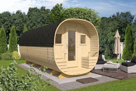 Sauna vat / buiten sauna Schlafkogel 11 - Afmetingen: 240 x 565 x 248 (B x D x H), grondoppervlakte: 13,6 m²