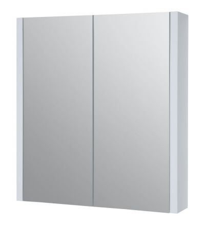 Badkamer - spiegelkast Bidar 01, kleur: wit glanzend - 65 x 60 x 12 cm (H x B x D)