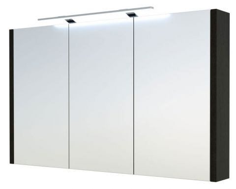 Badkamer - spiegelkast Bidar 32, kleur: zwart eiken - 65 x 110 x 12 cm (H x B x D)