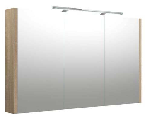 Badkamer - spiegelkast Bidar 33, kleur: eiken - 65 x 110 x 12 cm (H x B x D)