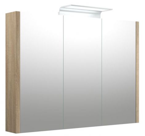 Badkamer - spiegelkast Bidar 27, kleur: eiken - 65 x 90 x 12 cm (H x B x D)