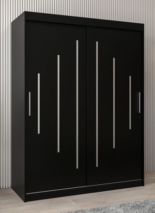 Schuifdeurkast / kleerkast Pilatus 03, kleur: zwart - afmetingen: 200 x 150 x 62 cm (H x B x D)