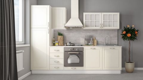 Keuken / keukenblok Fagali 15, 8 delen, kleur: wit