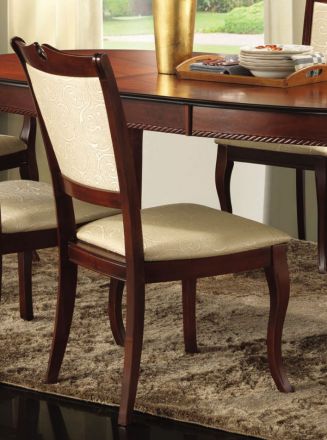 Maridi 118 stoel, kleur: mahonie / beige, deels massief - afmetingen: 96 x 48 x 45 cm (H x B x D)