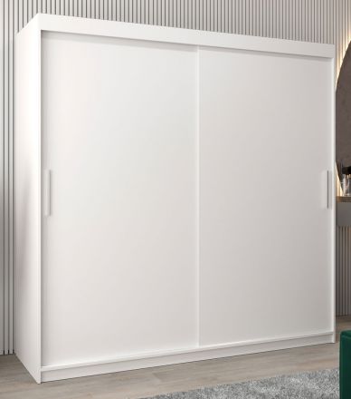 Schuifdeurkast / kledingkast Bisaurin 5A, kleur: mat wit - Afmetingen: 200 x 200 x 62 cm ( H x B x D)