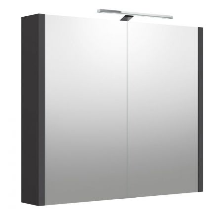 Badkamer - spiegelkast Malegaon 11, kleur: mat grijs - Afmetingen: 65 x 73 x 12 cm (H x B x D)