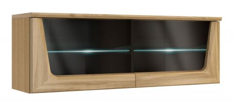 Hangkast "Topusko" 20, kleur: eiken / zwart, deels massief - Afmetingen: 42 x 121 x 36 cm (H x B x D)
