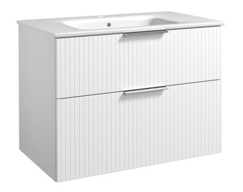 Wastafel meubel Bilaspur 03, kleur: mat wit - Afmetingen: 62 x 81 x 46 cm (H x B x D)