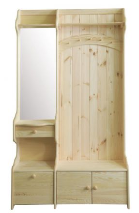 kapstok / garderobe massief grenenhout, naturel 29A - Afmetingen 200 x 113 x 35 cm