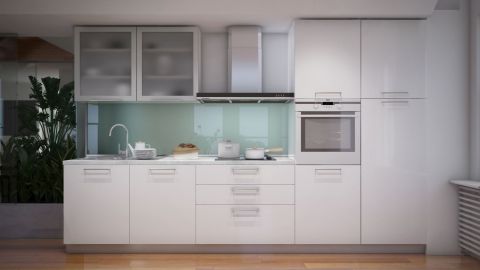 Keuken / keukenblok Fagali 30, 7-delig, kleur: wit hoogglans