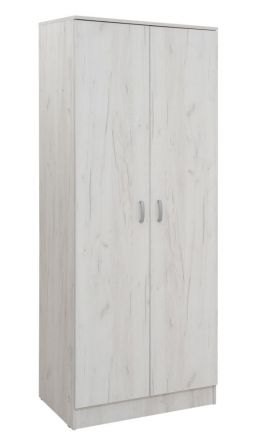 Draaideurkast / kledingkast Sidonia 03, kleur: eiken wit - 200 x 82 x 53 cm (H x B x D)