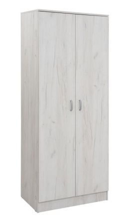 Draaideurkast / kledingkast Sidonia 05, kleur: eiken wit - 200 x 82 x 53 cm (H x B x D)
