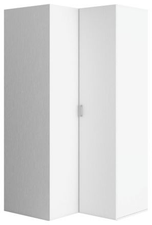 Draaideurkast / hoekkast Minnea 06, kleur: wit - Afmetingen: 206 x 105 x 104 cm (H x B x D)