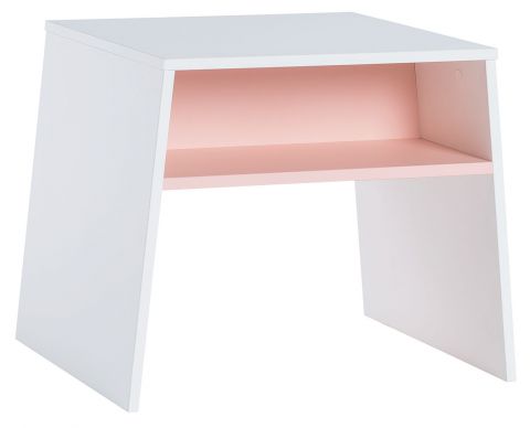 Kindertafel Irlin 02, kleur: wit / roze - afmetingen: 49 x 60 x 50 cm (h x l x d)