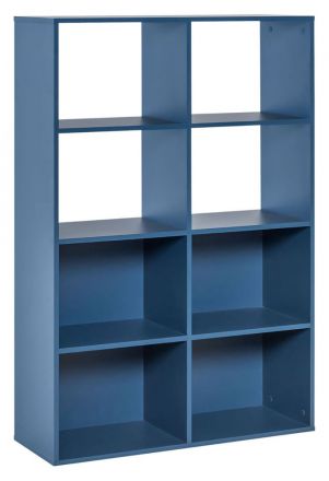 Jeugdkamer / tienerkamer - open kast Skalle 03, kleur: blauw - Afmetingen: 142 x 94 x 35 cm (H x B x D)