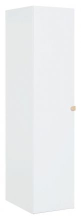 Jeugdkamer / tienerkamer - draaideurkast / kleerkast Skalle 09, kleur: wit - afmetingen: 206 x 47 x 60 cm (H x B x D)