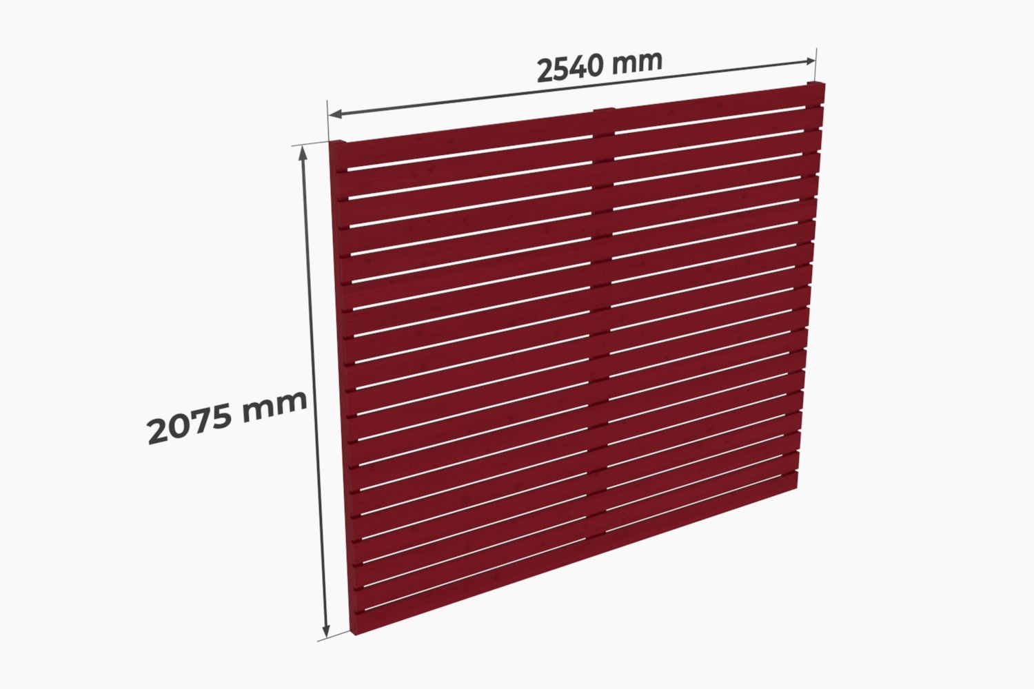 Zijwand voor carport "Stable" 18 m² / 24 m² / 26 m² / 36 m² / 42 m² / 52 m² gemaakt van vurenhout, kleur: oxide rood