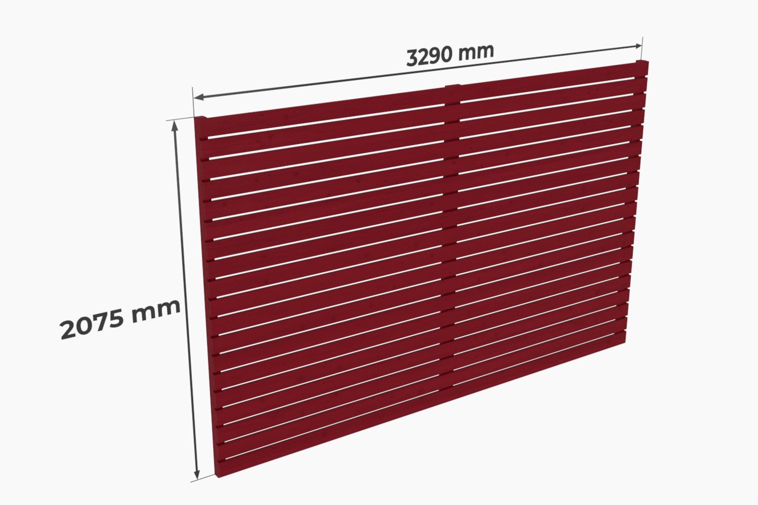 Achterwand voor carport "Stable" 42 m² gemaakt van vurenhout, kleur: oxide rood