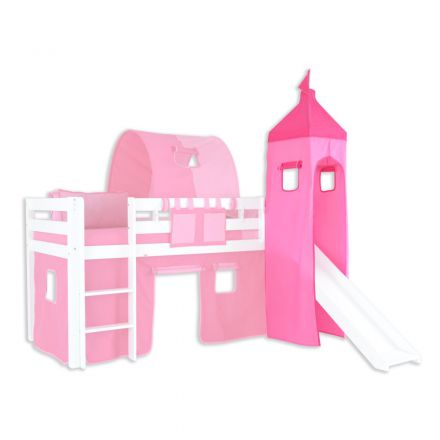 Torenstof set - Kleur: lichtroze / roze  (gordijn)