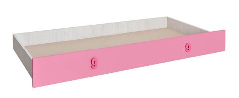 onderschuifbed voor bed Luis, kleur: eiken wit / roze - 80 x 190 cm (B x L)