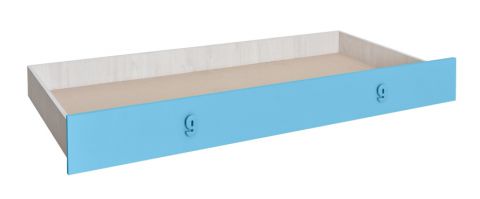 onderschuifbed voor bed Luis, kleur: eiken wit / blauw - 80 x 190 cm (B x L)