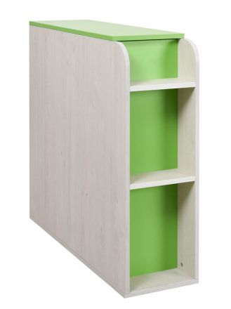 Kinderkamer - kist Luis 03, kleur: eik wit / groen - 92 x 30 x 103 cm (h x b x d)