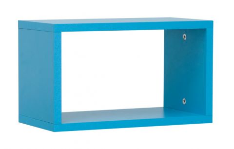 Kinderkamer - wandplank / hangrek Luis 08, kleur: blauw - 24 x 40 x 20 cm (h x b x d)