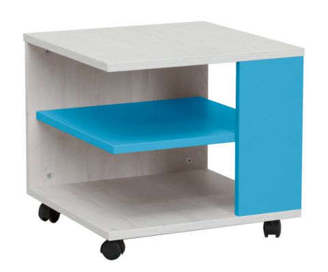 Kinderkamer - salontafel Luis 09, kleur: eik wit / blauw - 45 x 45 x 43 cm (B x D x H)