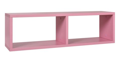 Kinderkamer - wandplank / hangrek Luis 10, kleur: roze - 24 x 80 x 20 cm (h x b x d)