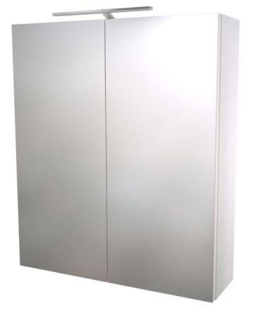 Badkamer - spiegelkast Nadiad 06, kleur: wit glanzend - 70 x 60 x 14 cm (H x B x D)