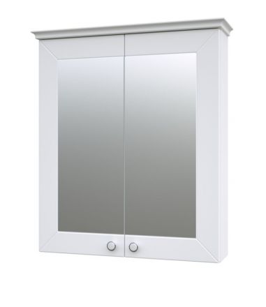 Badkamer - spiegelkast Dindigul 01, kleur: wit mat - 73 x 64 x 17 cm (H x B x D)
