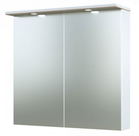 Badkamer - spiegelkast Bijapur 07, kleur: beige glanzend - 73 x 76 x 14 cm (H x B x D)
