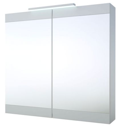 Badkamer - spiegelkast Eluru 04, kleur: wit glanzend - 70 x 75 x 14 cm (h x b x d)