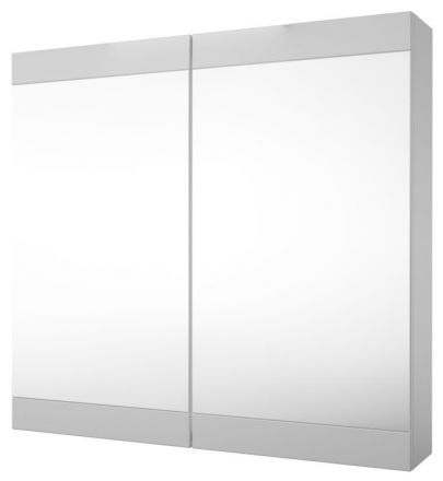 Badkamer - spiegelkast Eluru 03, kleur: wit glanzend - 70 x 75 x 14 cm (h x b x d)