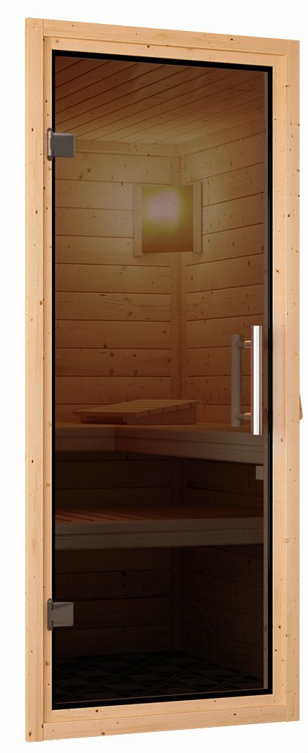 Deurpakket 38 + 40 mm sauna modern antraciet - grafiet