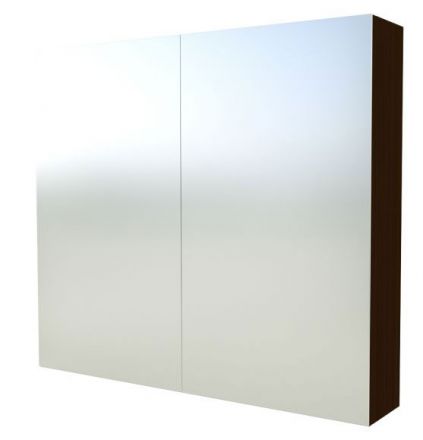Badkamer - spiegelkast Nadiad 10, kleur: zwart eiken - 70 x 80 x 14 cm (H x B x D)