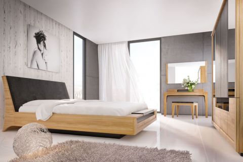 Slaapkamer compleet - Set O Topusko, 6 delig, deels massief, kleur: eiken / zwart