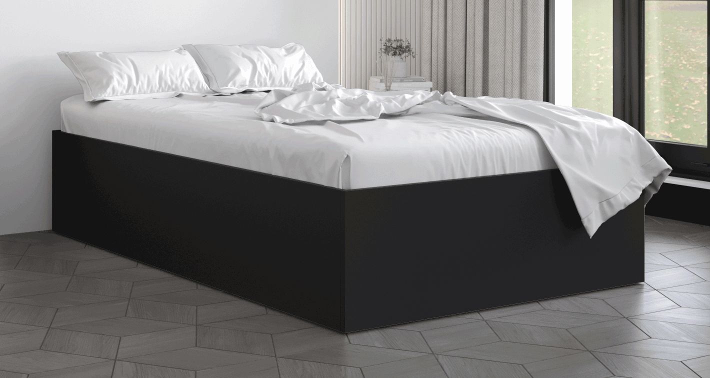 elegante Dufourspitze 06 eenpersoonsbed, kleur: zwart - Lig vlak: 120 x 200 cm (b x l)