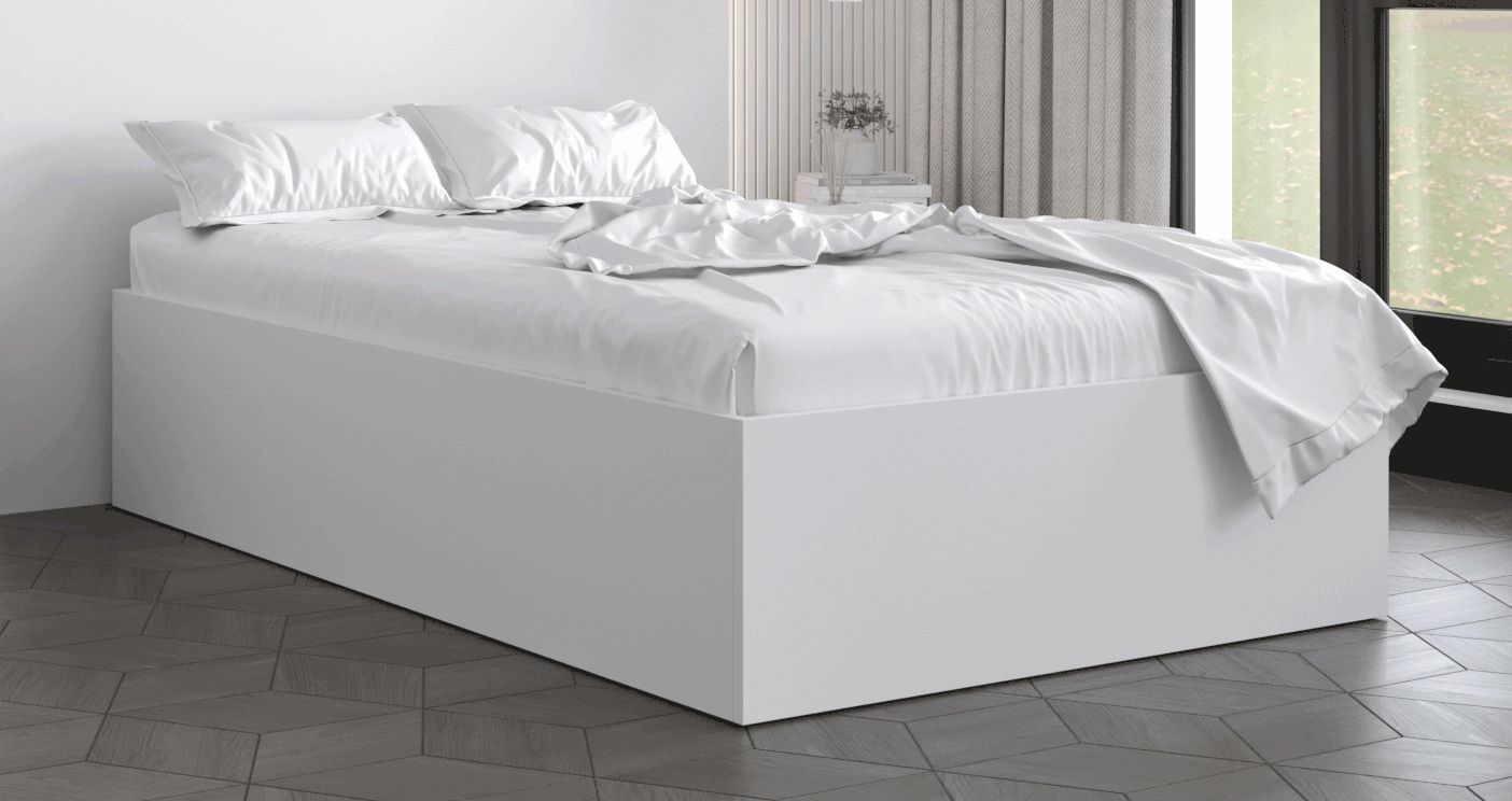 Bed met eenvoudig design Dufourspitze 04, kleur: wit - ligvlak 120 x 200 cm (b x l)