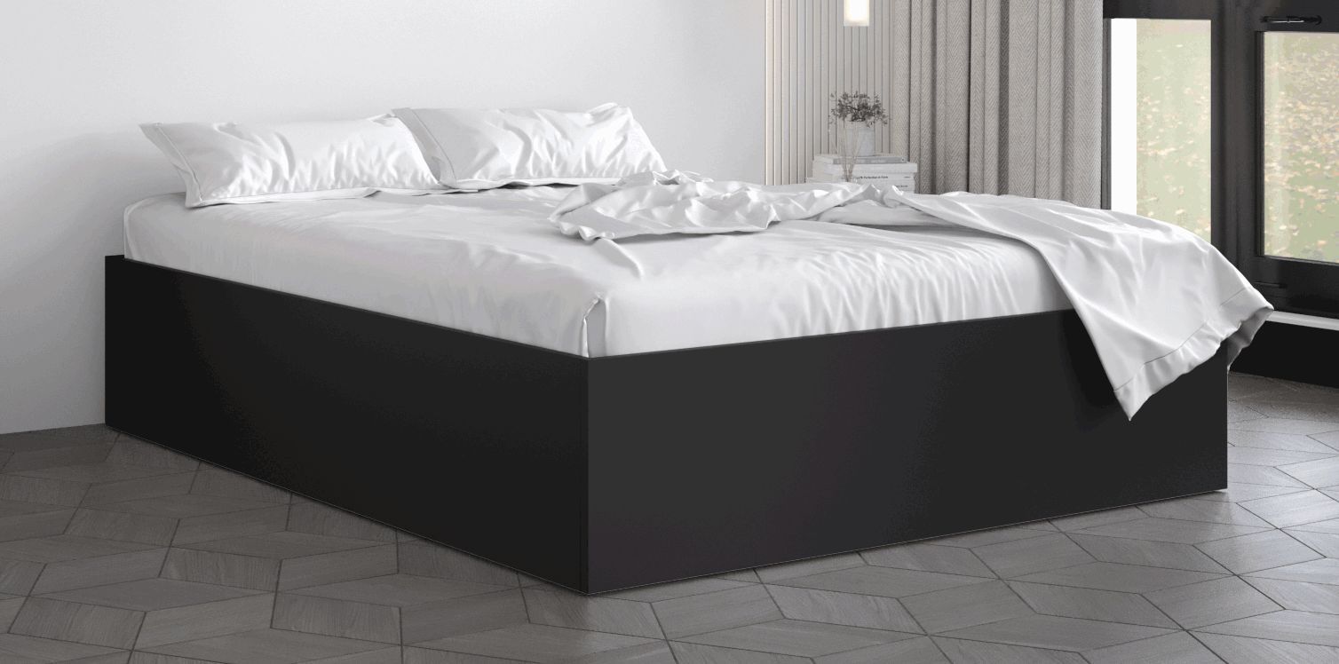 Tweepersoonsbed met elegant design Dufourspitze 12, kleur: zwart - Lig vlak: 160 x 200 cm (b x l)