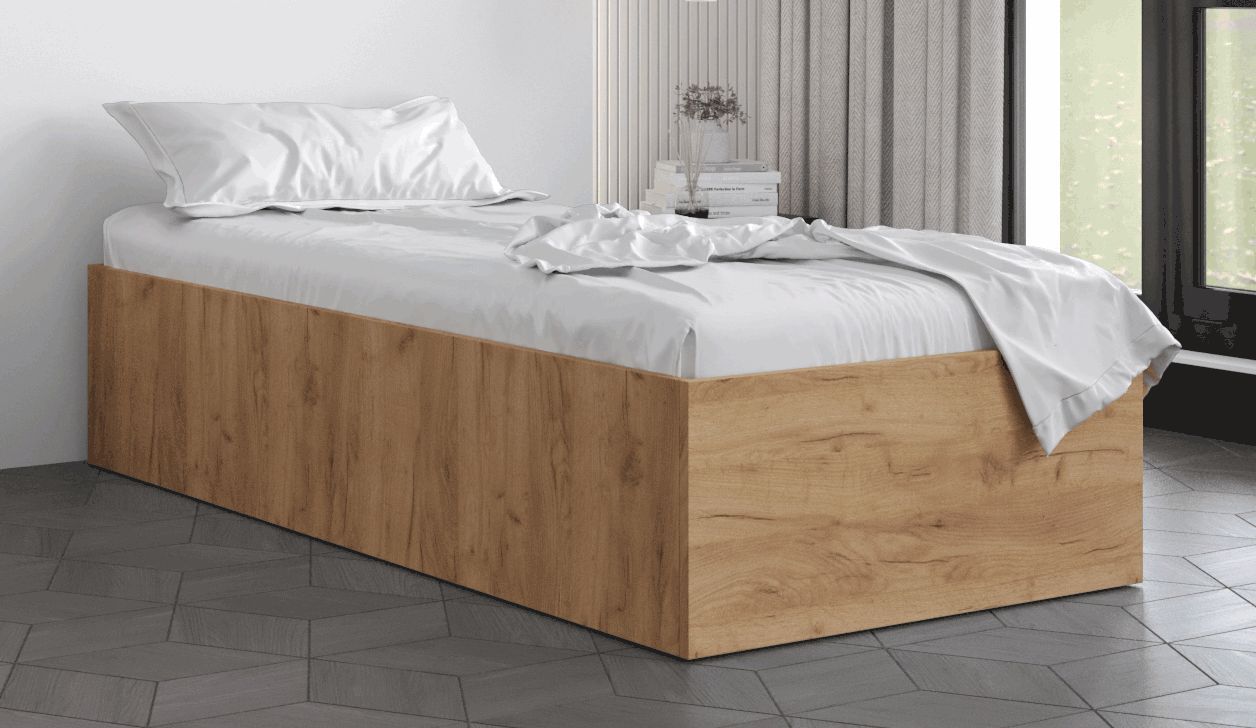 Bed met modern design Dufourspitze 02, kleur: eiken - ligvlak 90 x 200 cm (b x l)