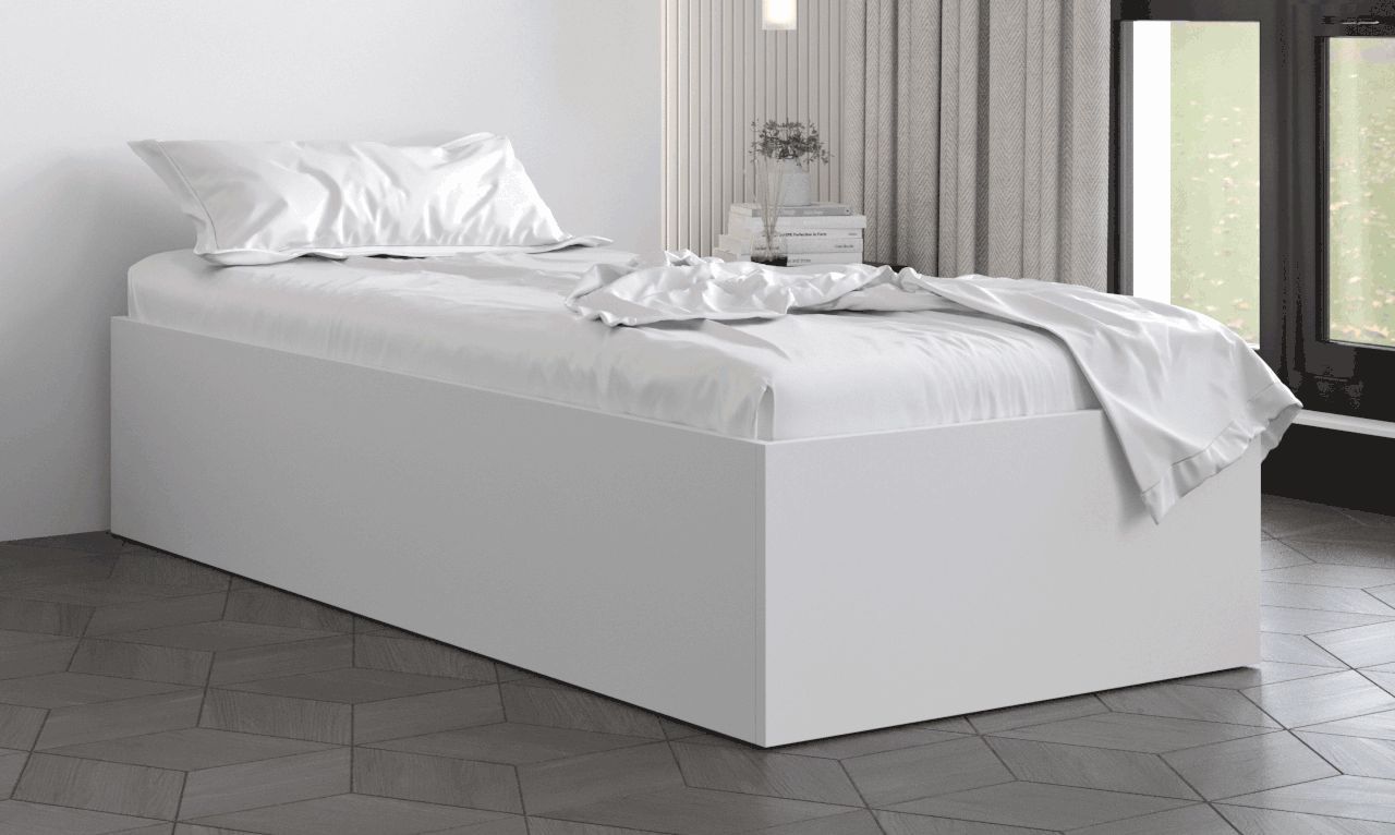 Eenpersoonsbed met elegant design Dufourspitze 01, kleur: wit - ligvlak 90 x 200 cm (b x l)