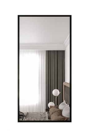 elegante spiegel Monk 03, kleur: mat zwart - afmetingen: 60 x 140 cm (H x B)